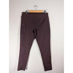 Carhartt Womens Maroon Fitted Skinny Pull on Ankle Work Pants Sz L Utility